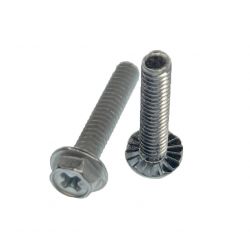 #5-40 x 5/8 " Philips Hex Head Thread Forming Screw With Built-In Serrated Washer